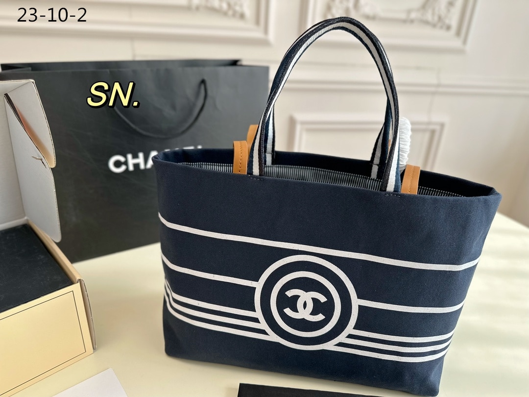 CHANEL DENIM SHOPPING TOTE BLUE 34CM