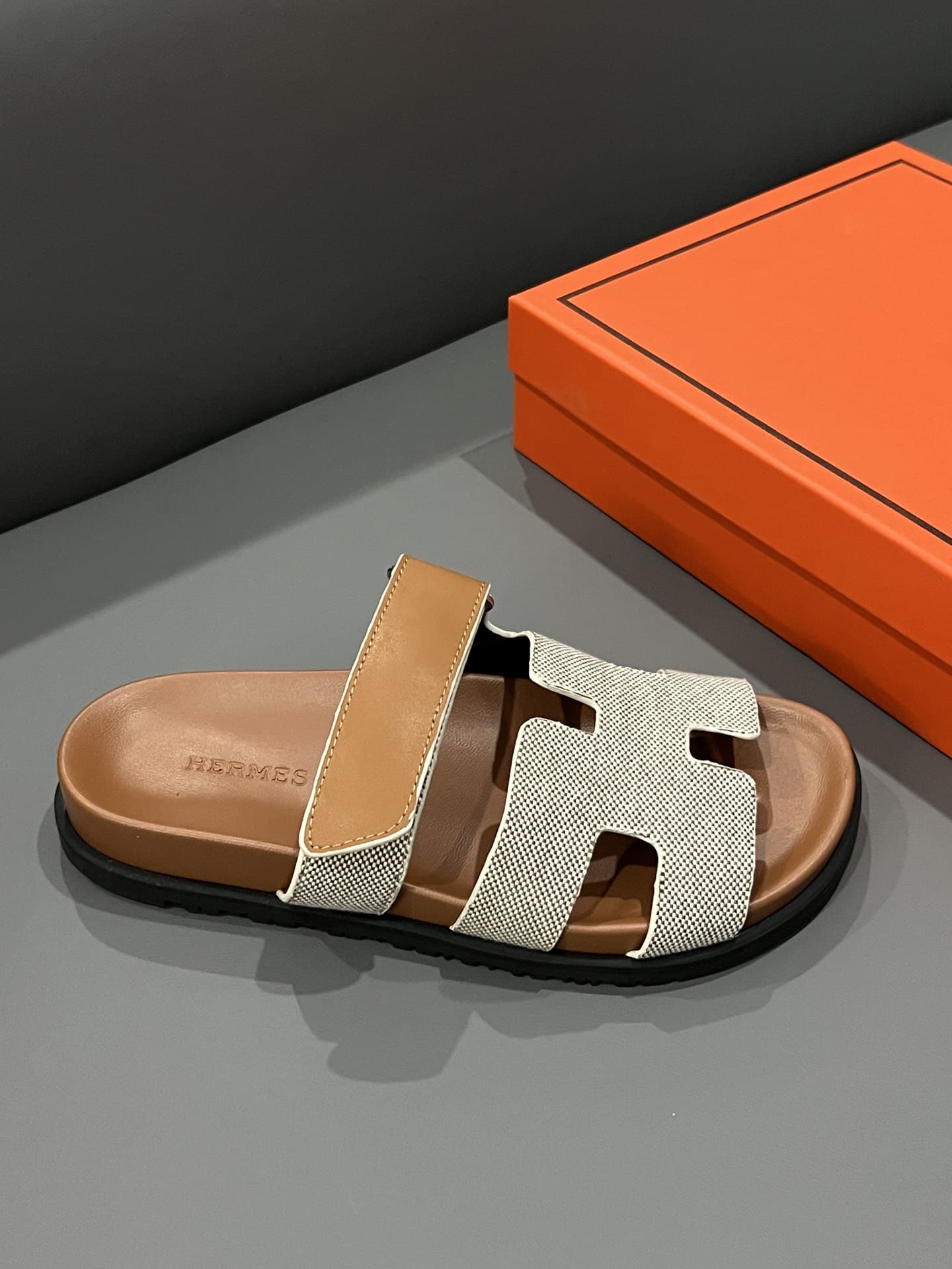 Hermes Chypre Sandal Prunoir Canvas Natural
