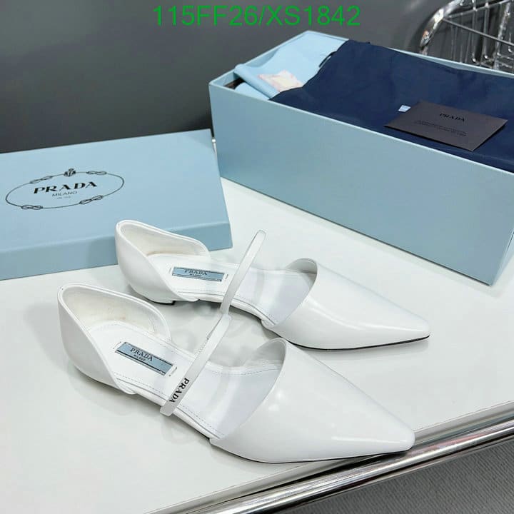 Prada Leather Ballet Flats White