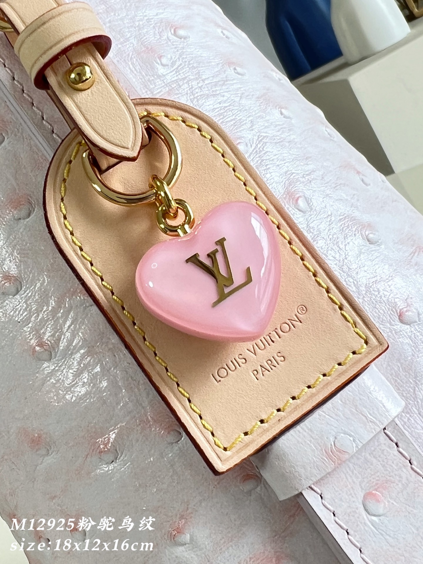 LV M12925 Pink Ostrich Texture All In BB Bag
