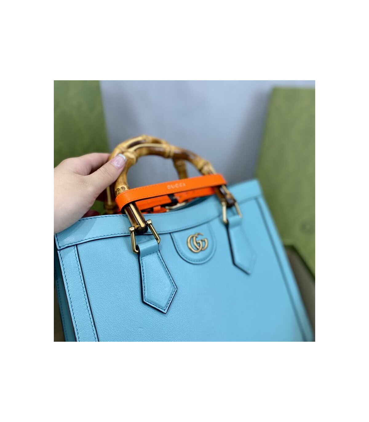 Gucci Diana Small Tote Bag Light Blue