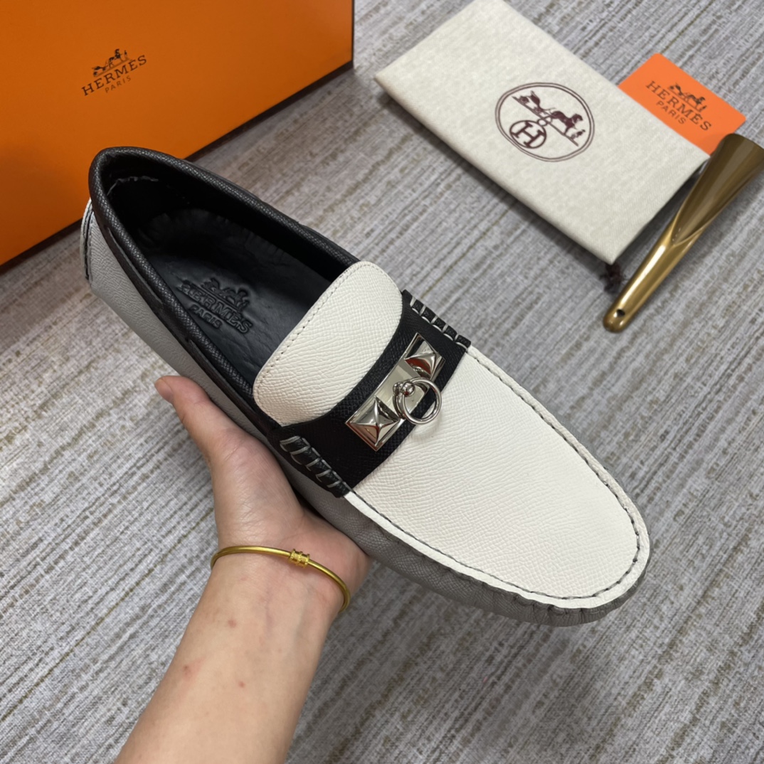 HERMES IRVING LOAFER GREY/WHITE