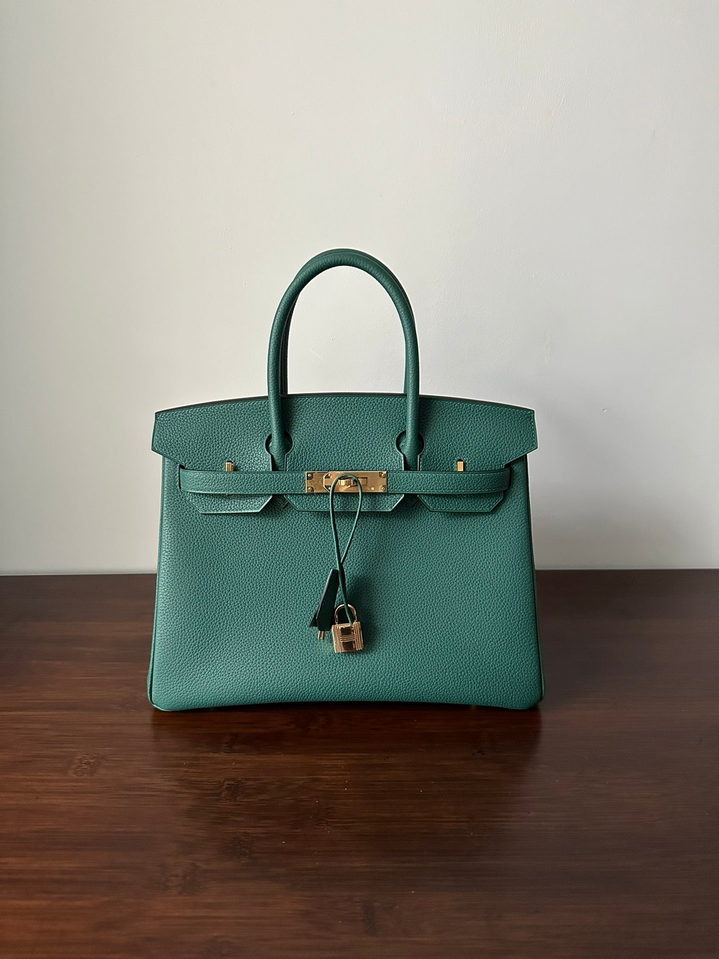 Hermes Birkin 30Cm Malachite Togo Leather Gold Hardware