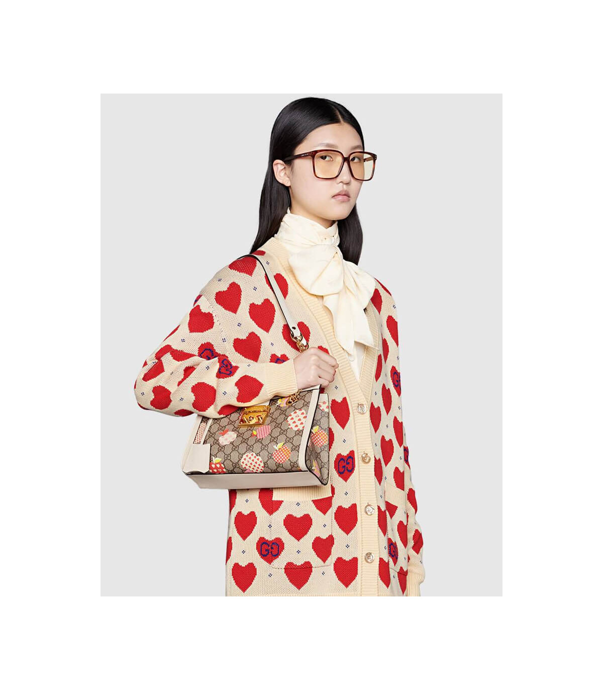 Gucci Padlock GG Heart Apple Pattern Small Shoulder Bag