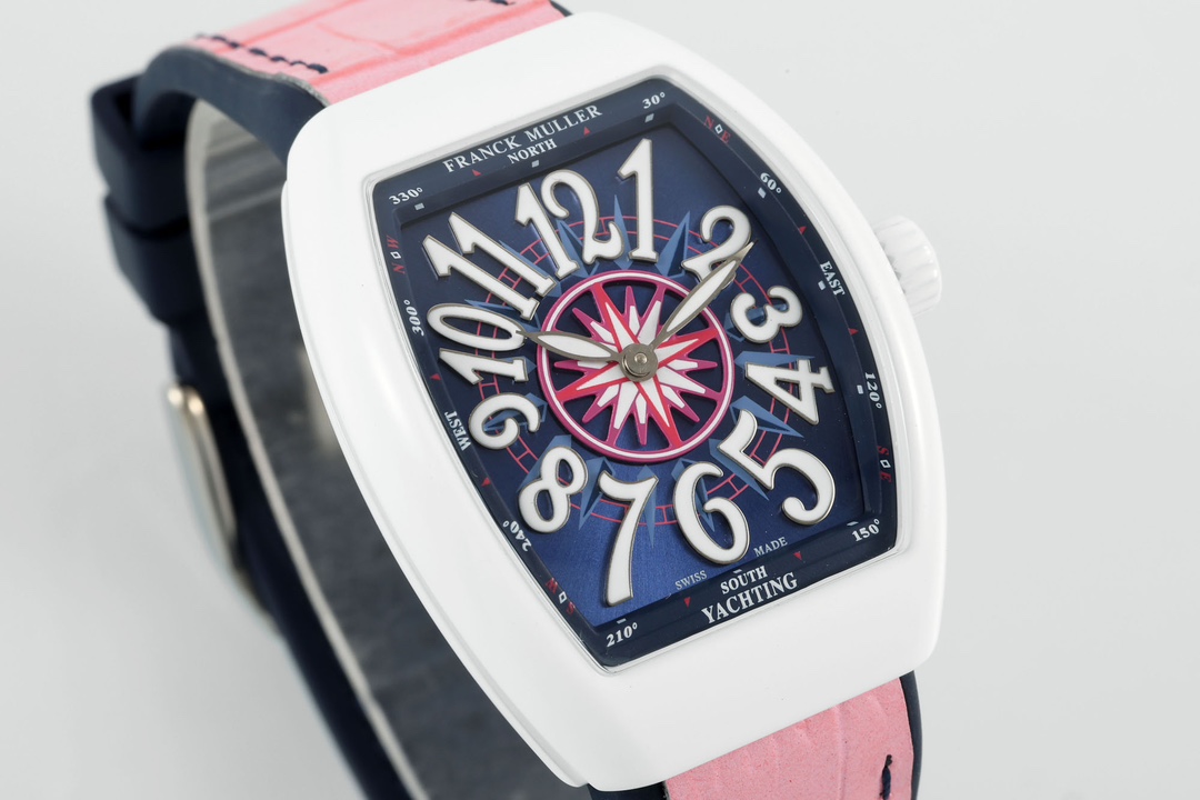 【Super Clone】Franck Muller Women's Yacht Pink Leather Strap
