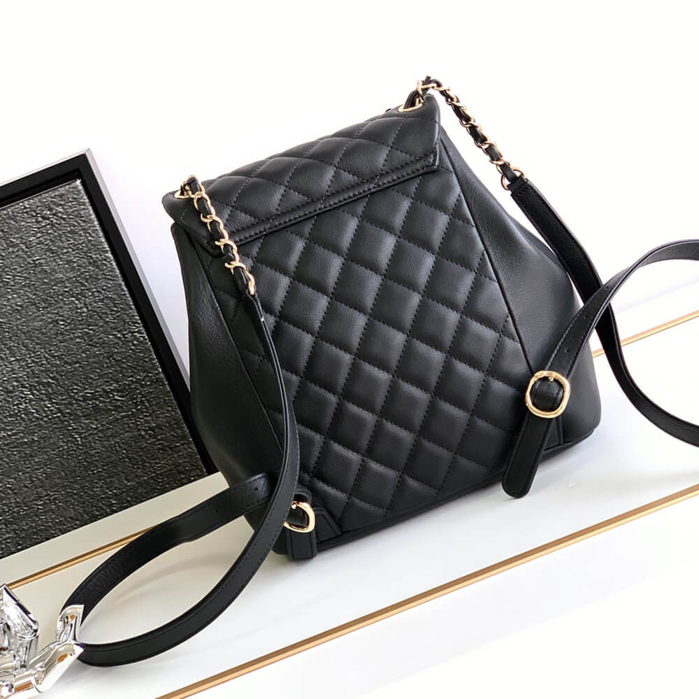 Chanel Calfskin Quilted Medium Duma Backpack 23cm