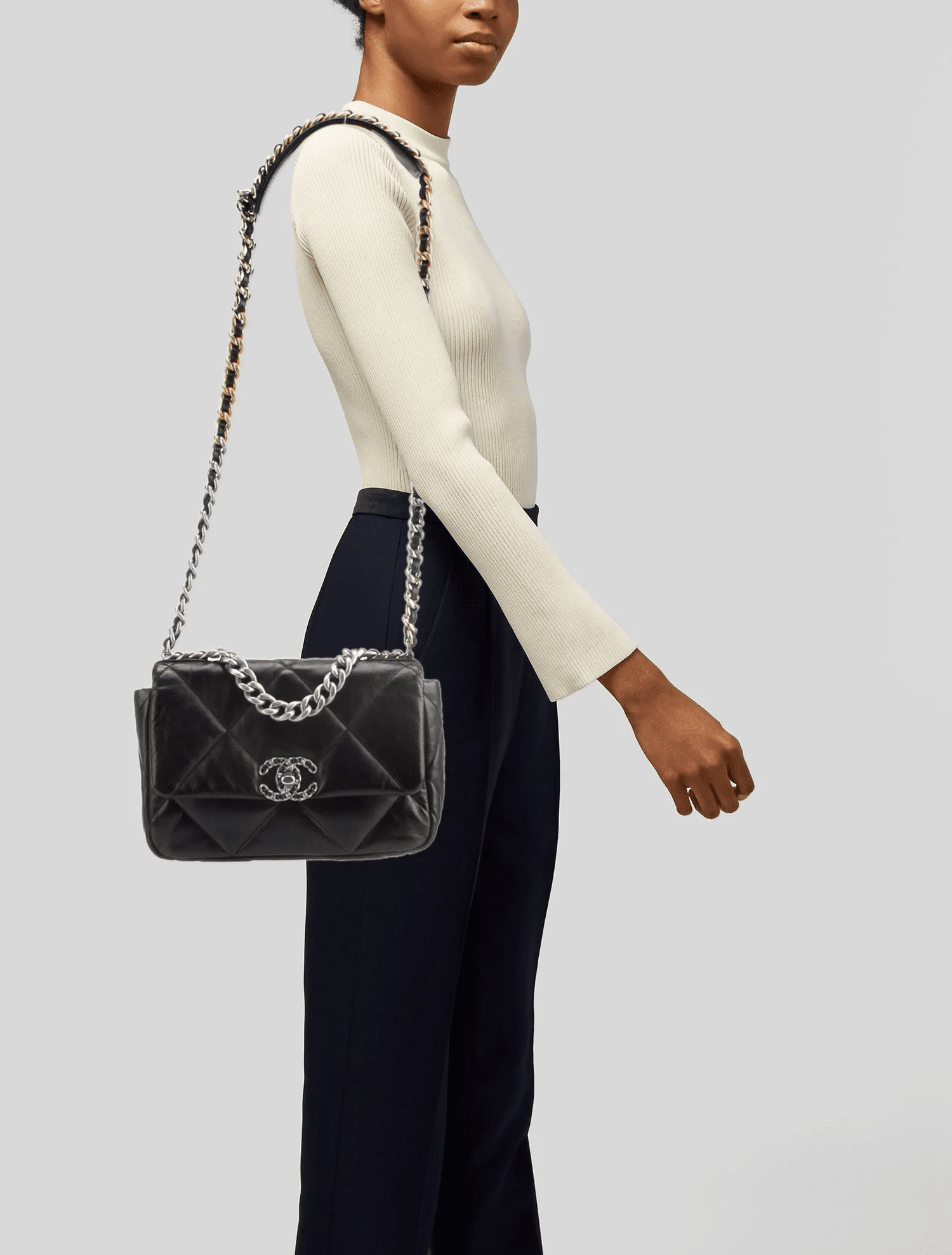 Chanel 19 Flap Bag Black 30cm