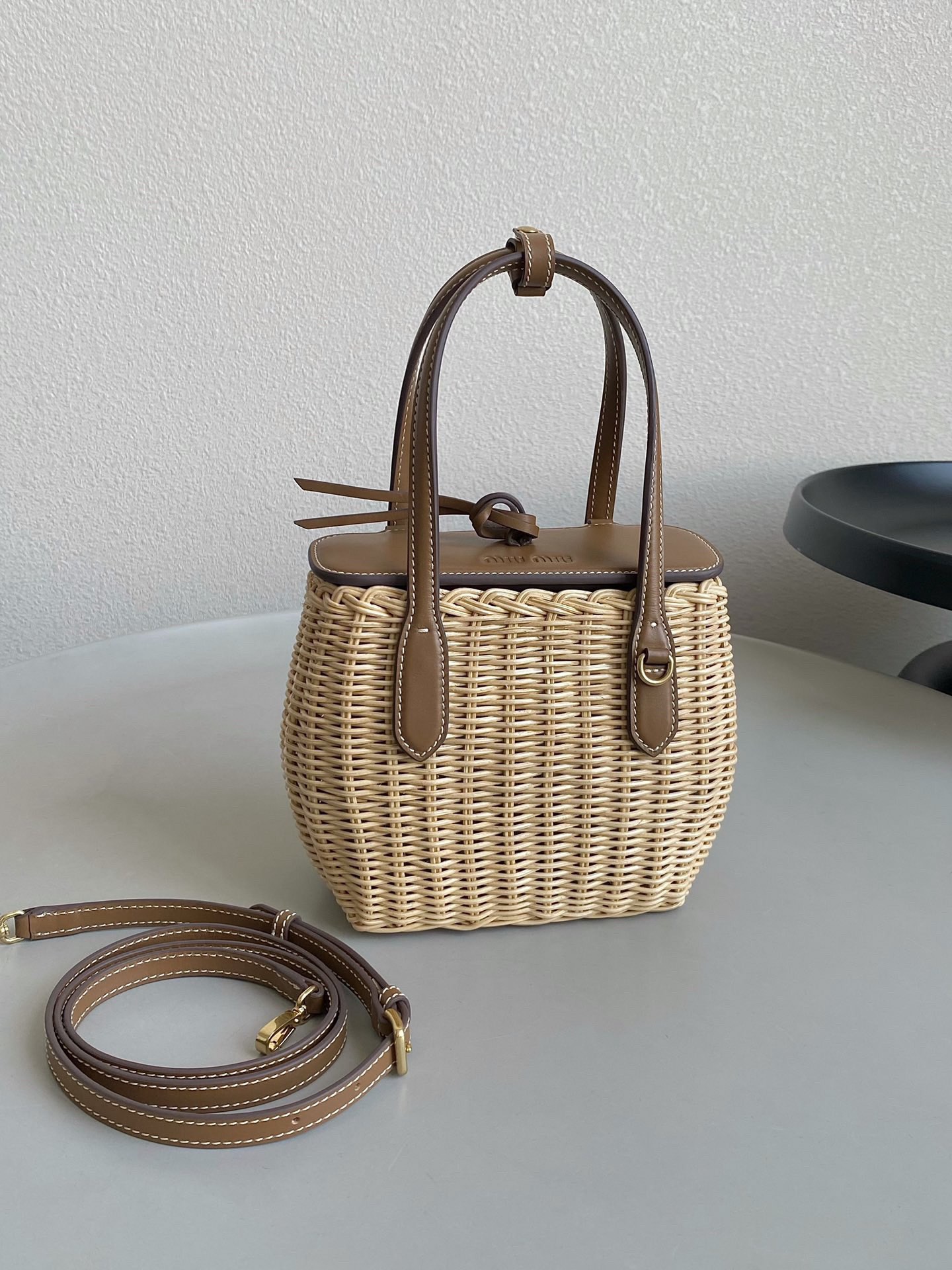 Miu Miu-Woven Basket Bag-5BA222