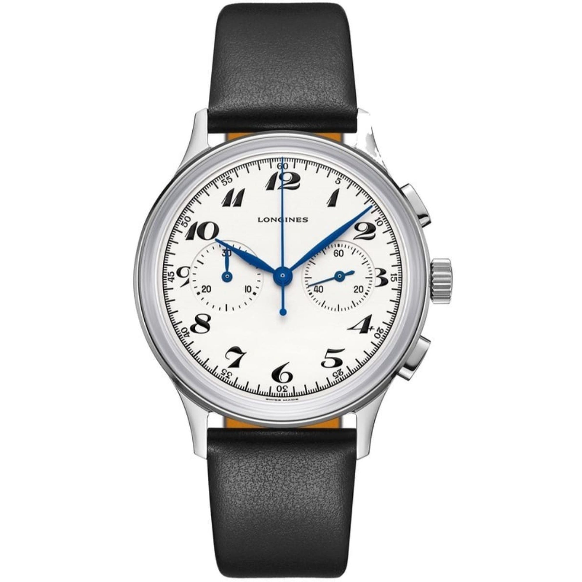 【Super Clone】Longines Men's L2.827.4.73.0 Heritage Chronograph Black Leather Watch
