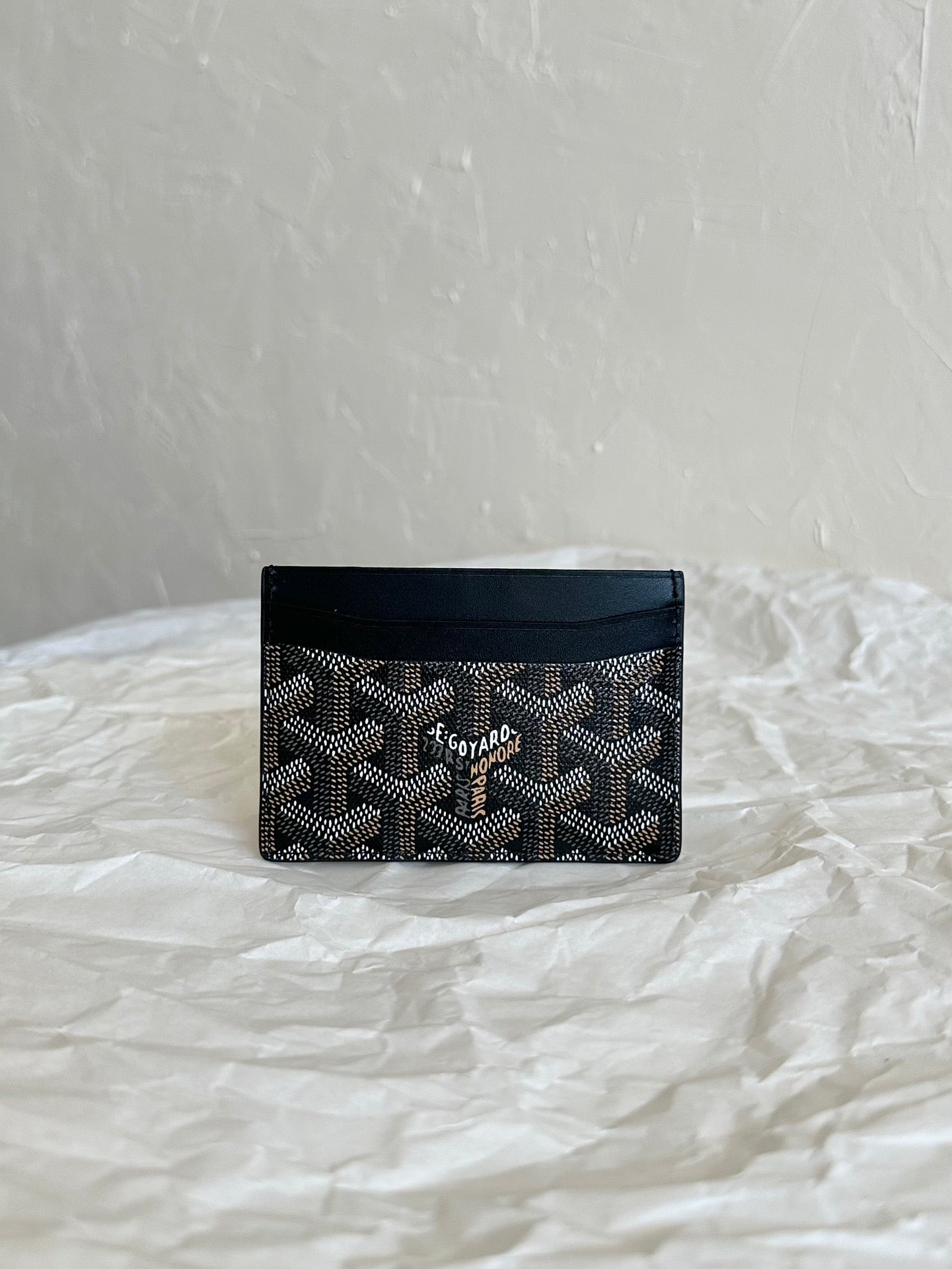Goyard Saint-Sulpice Card Wallet 10 Cm Black Goyardine Canvas
