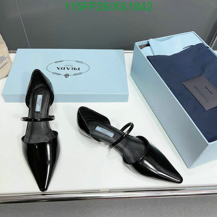 Prada Leather Ballet Flats Black
