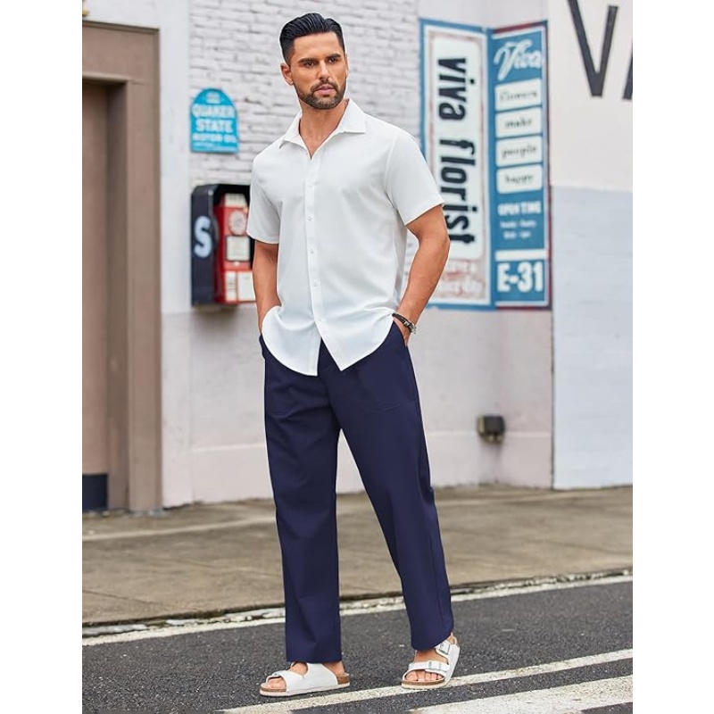 Men's Casual Linen Cotton Pants