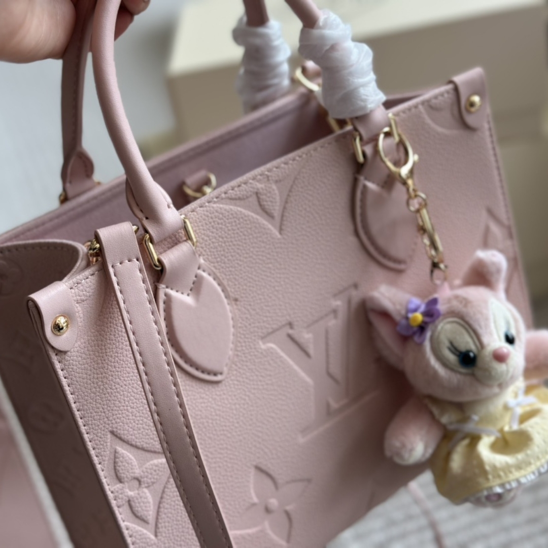 Louis Vuitton Onthego Pm Monogram Empreinte Pink Opale 25Cm M47135