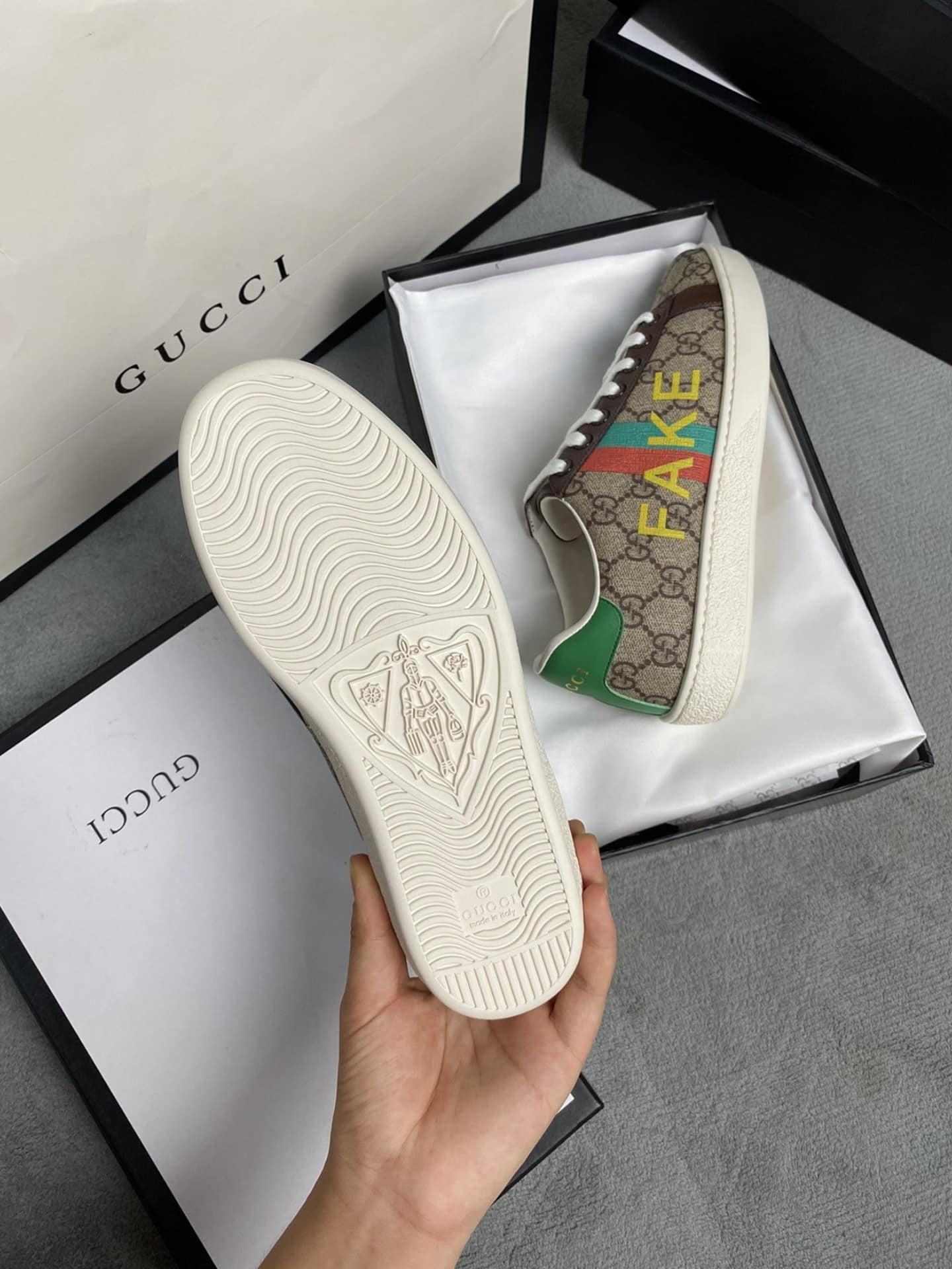 Gucci Ace ?Fake Not Print? 636358 2Gc10 8260