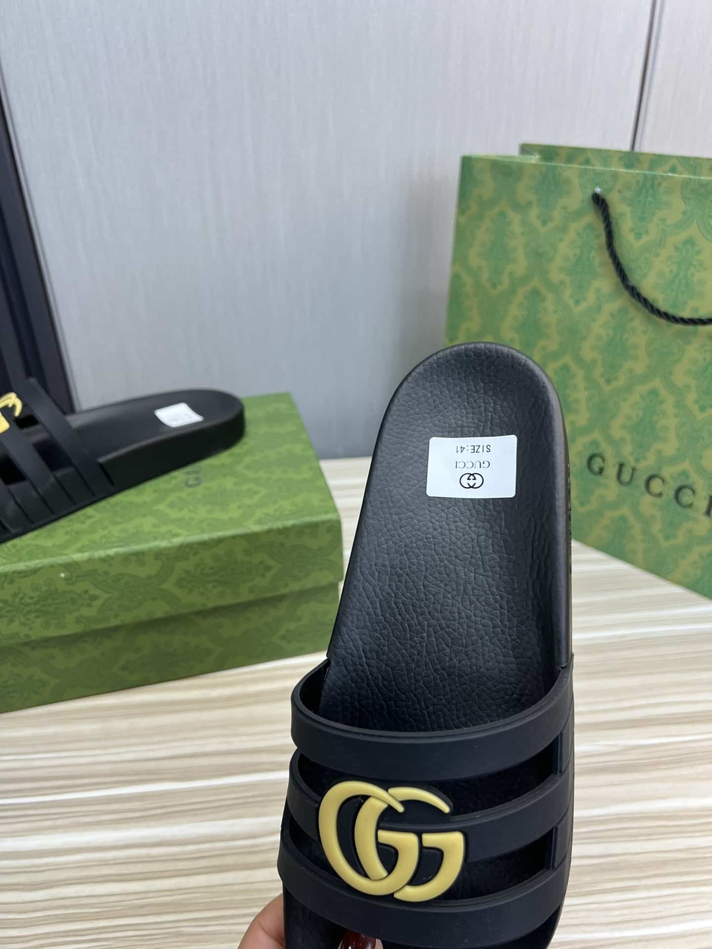 Gucci Slippers Sandals Mules Summer With Gg Logo Yellow