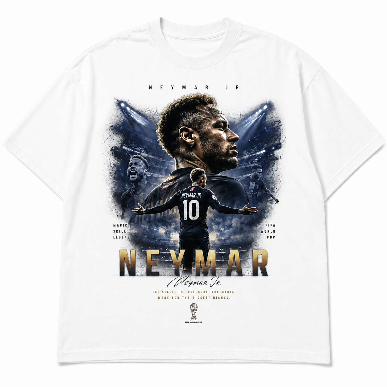 Neymar World Cup Printed T-Shirt  Unisex Loose Fit T-Shirt 100% Cotton Soft Comfortable Summer Casual Printed Top