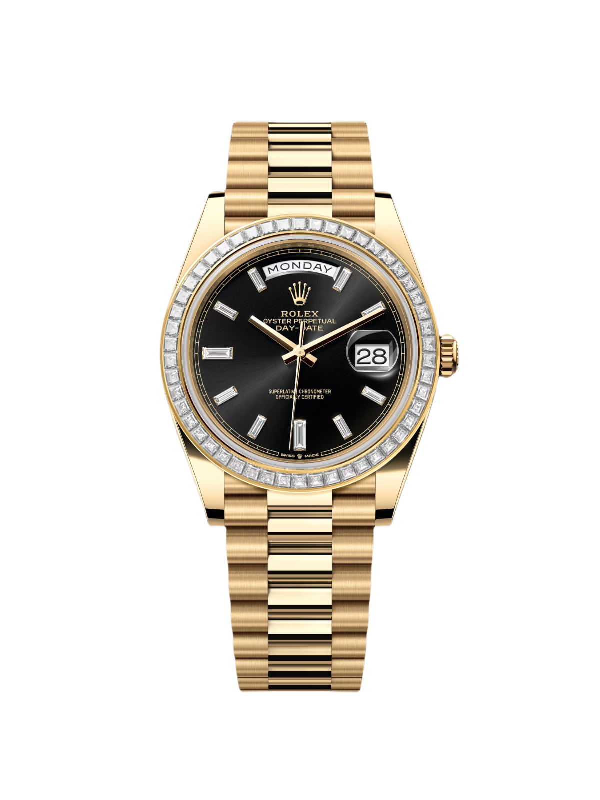 【Super Clone】RLX Day-Date 40mm 228398TBR-0001 Bright Black Dial President Watch
