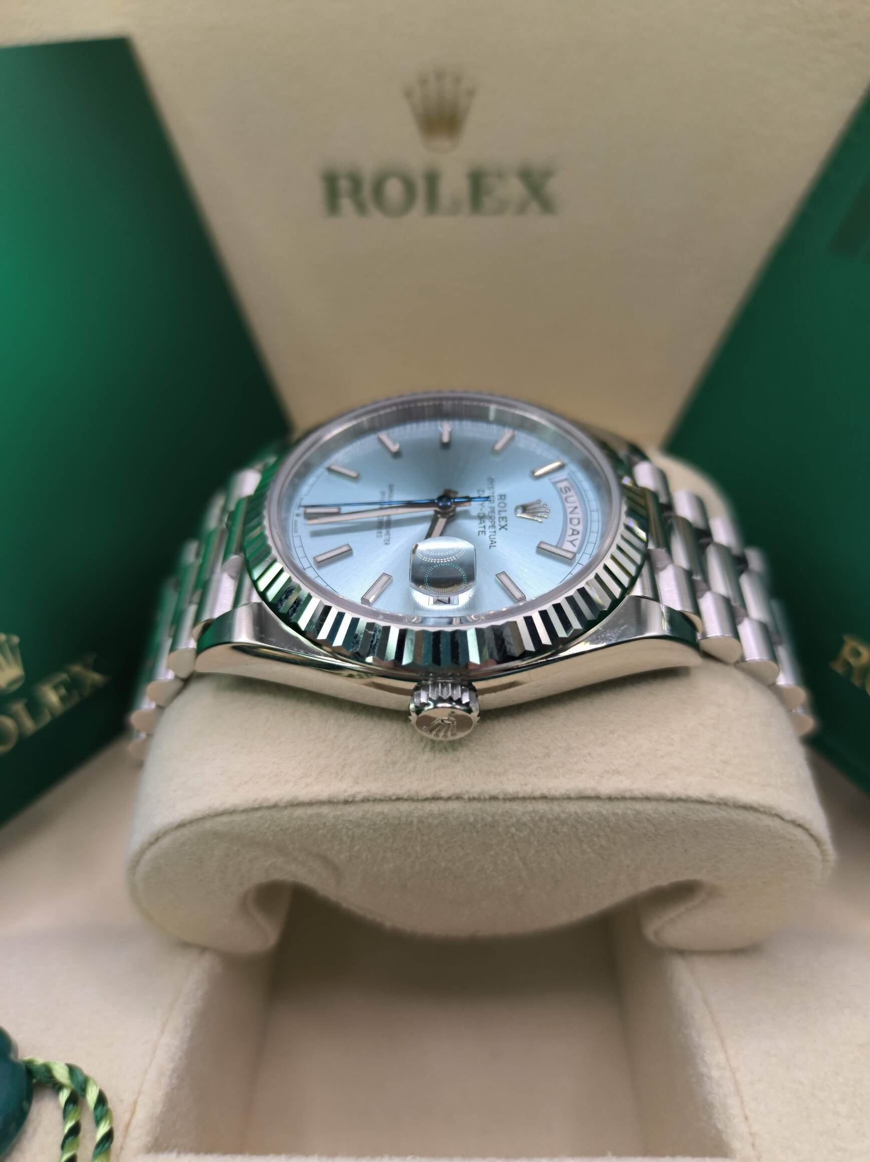 Rolex Day-Date 40 mm Ice blue Dial 228236
