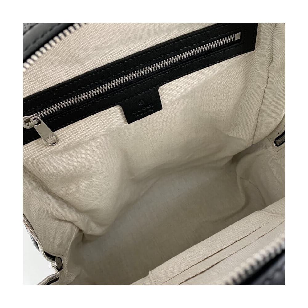 Gucci GG Embossed Backpack in Black Leather