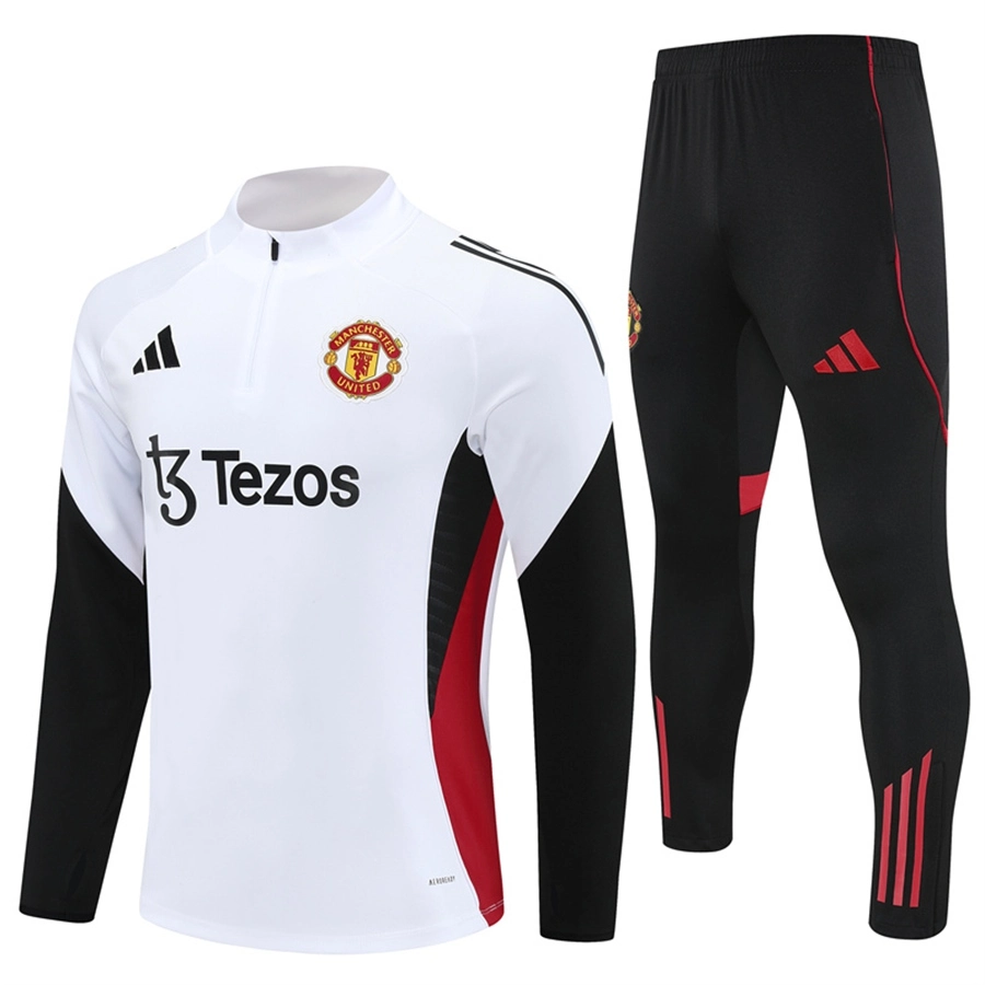 2025-26 Manchester United White Long Sleeve Training Suit