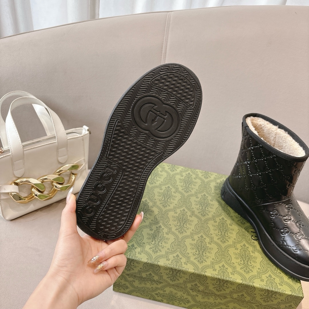 Gucci Women?S Boot Gg Leather Black
