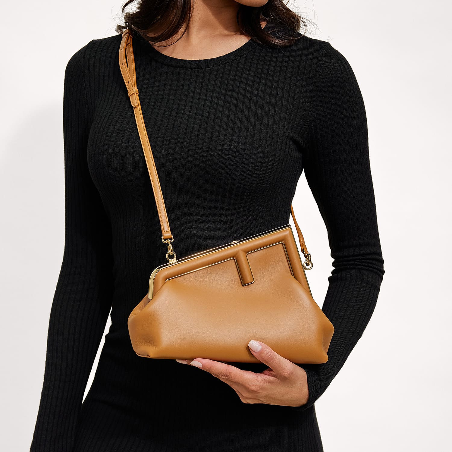 Fendi First Small Nappa Leather Bag Brown 26cm