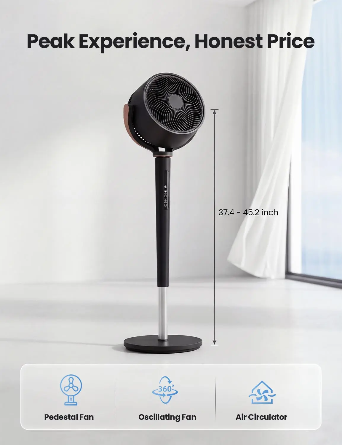 Flash Sale💥[Summervibes]Fan for Bedroom, 120° Oscillating Standing Fans