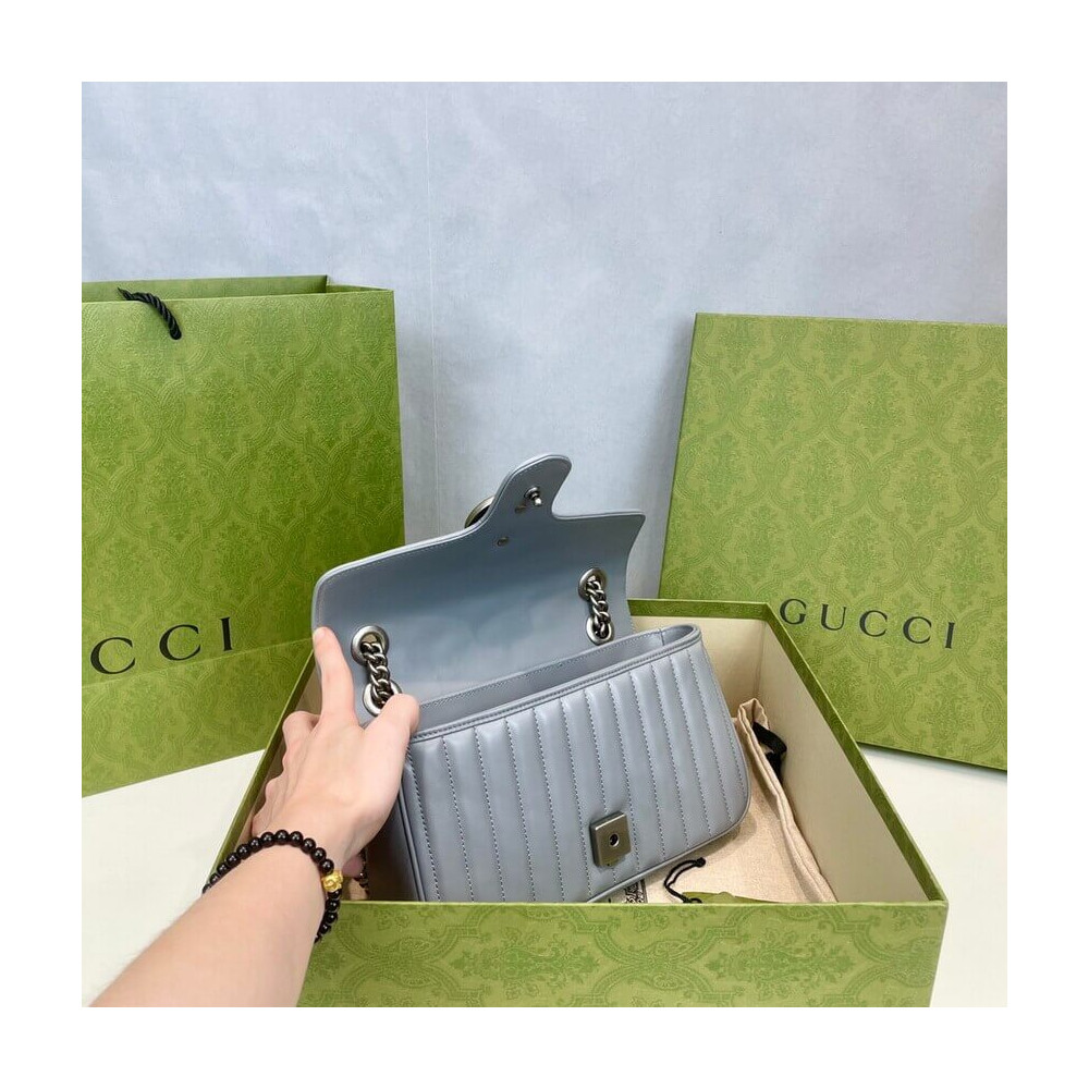 Gucci GG Marmont Small Shoulder Bag Grey