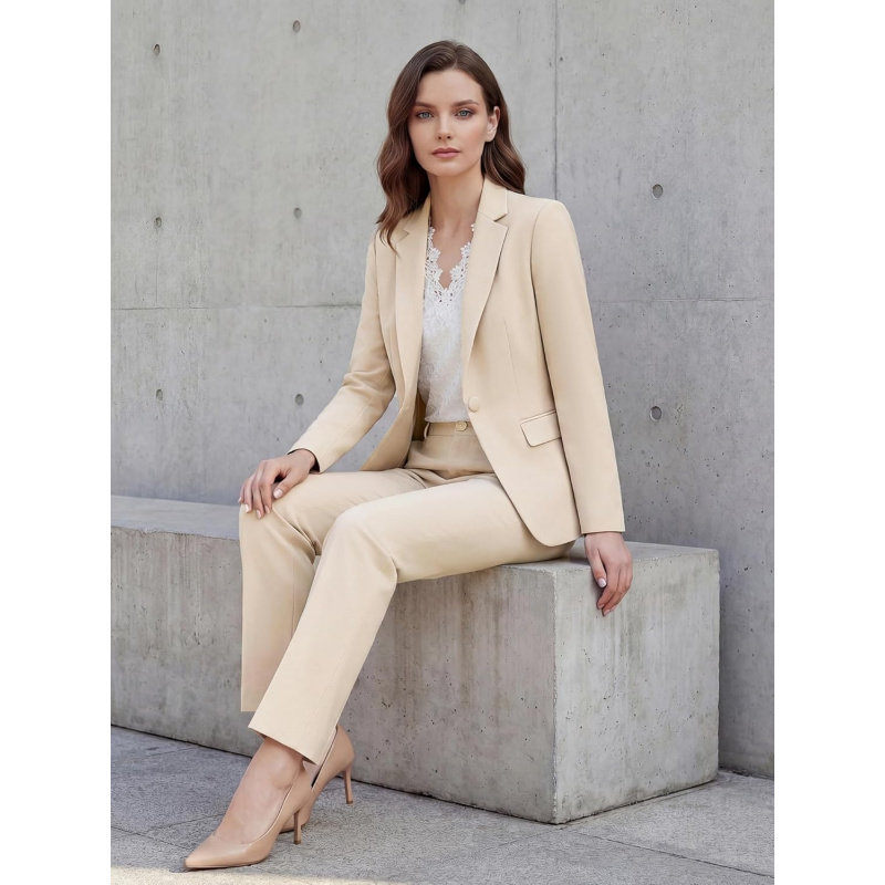 Women's 2 Piece Pants Suit - Wrinkle-Free Business