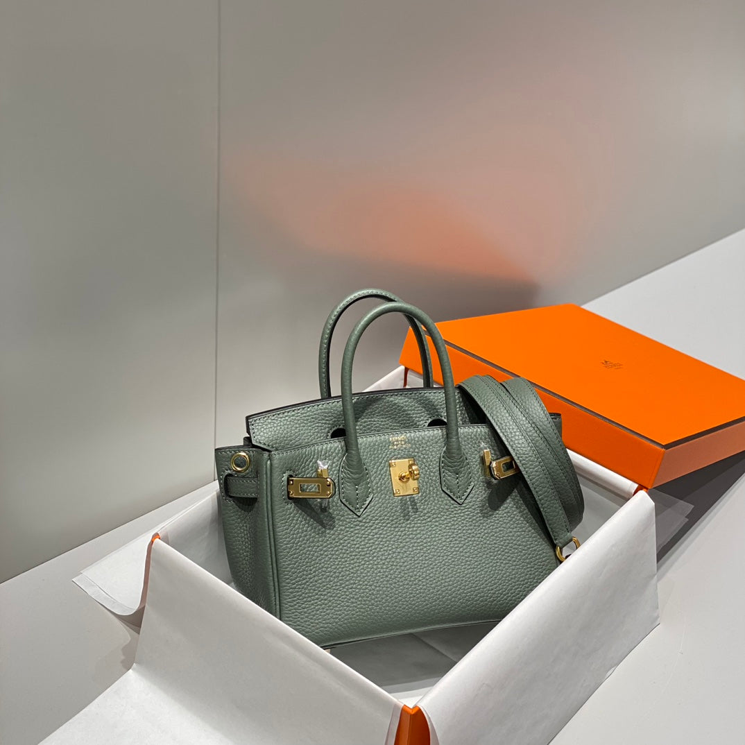 Hermes Birkin 20Cm Vert Amande Togo Leather Gold Hardware