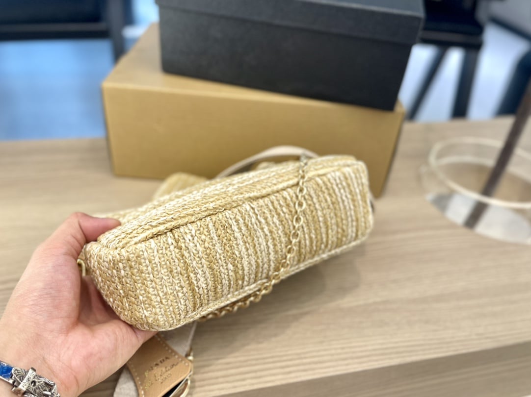 Prada Re-Edition 2005 Raffia Bag Tan