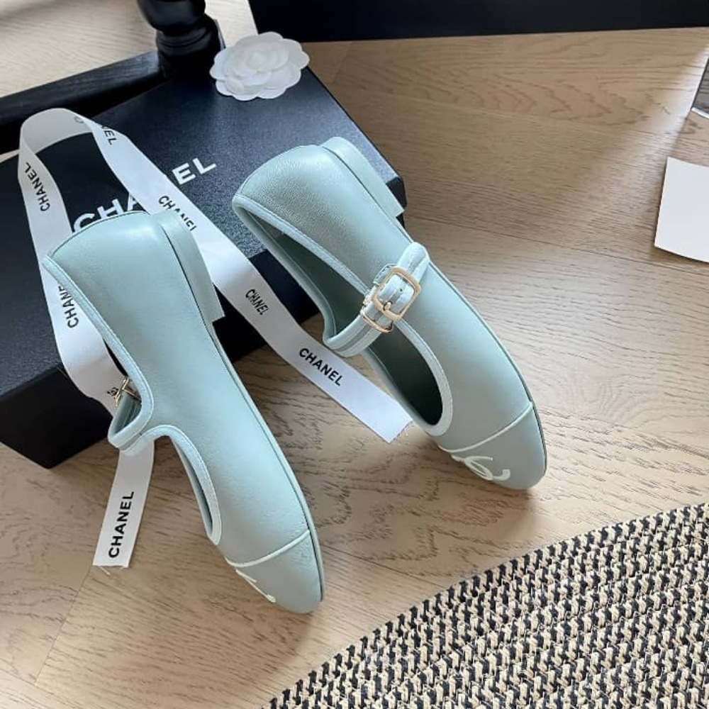 Chanel Mary Jane Ballet Flat Light Blue