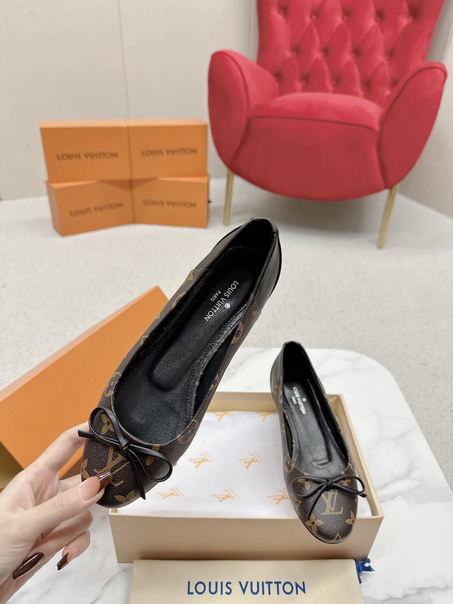 Louis Vuitton Joy Ballerina Flats Monogram Brown