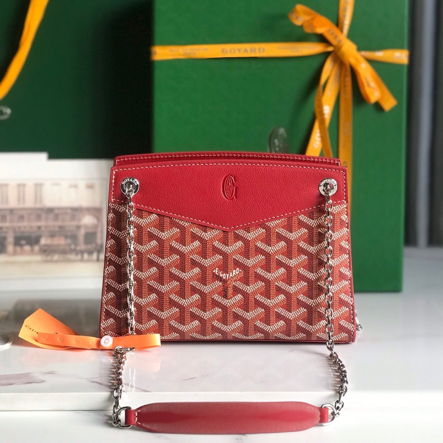 Goyard Rouette Structuré Mini Bag 21 Cm Classic Red Goyardine Canvas And Calfskin