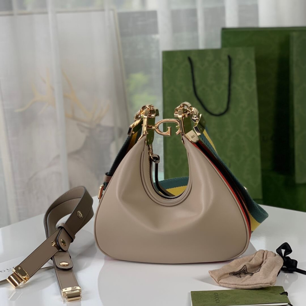 Gucci Oatmeal Leather Attache Small Shoulder Bag