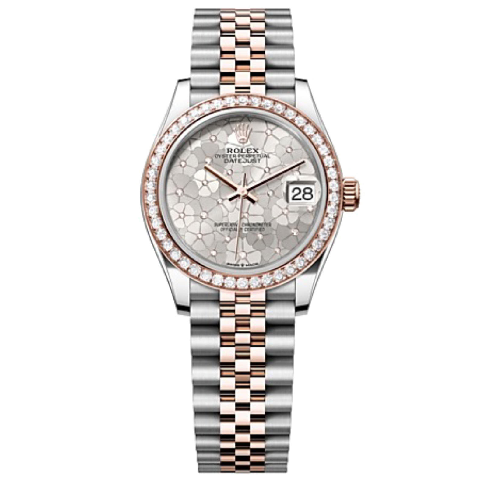 Rolex DATEJUST Oyster, 31 mm, Oystersteel, Everose gold and diamonds M278381RBR-0032