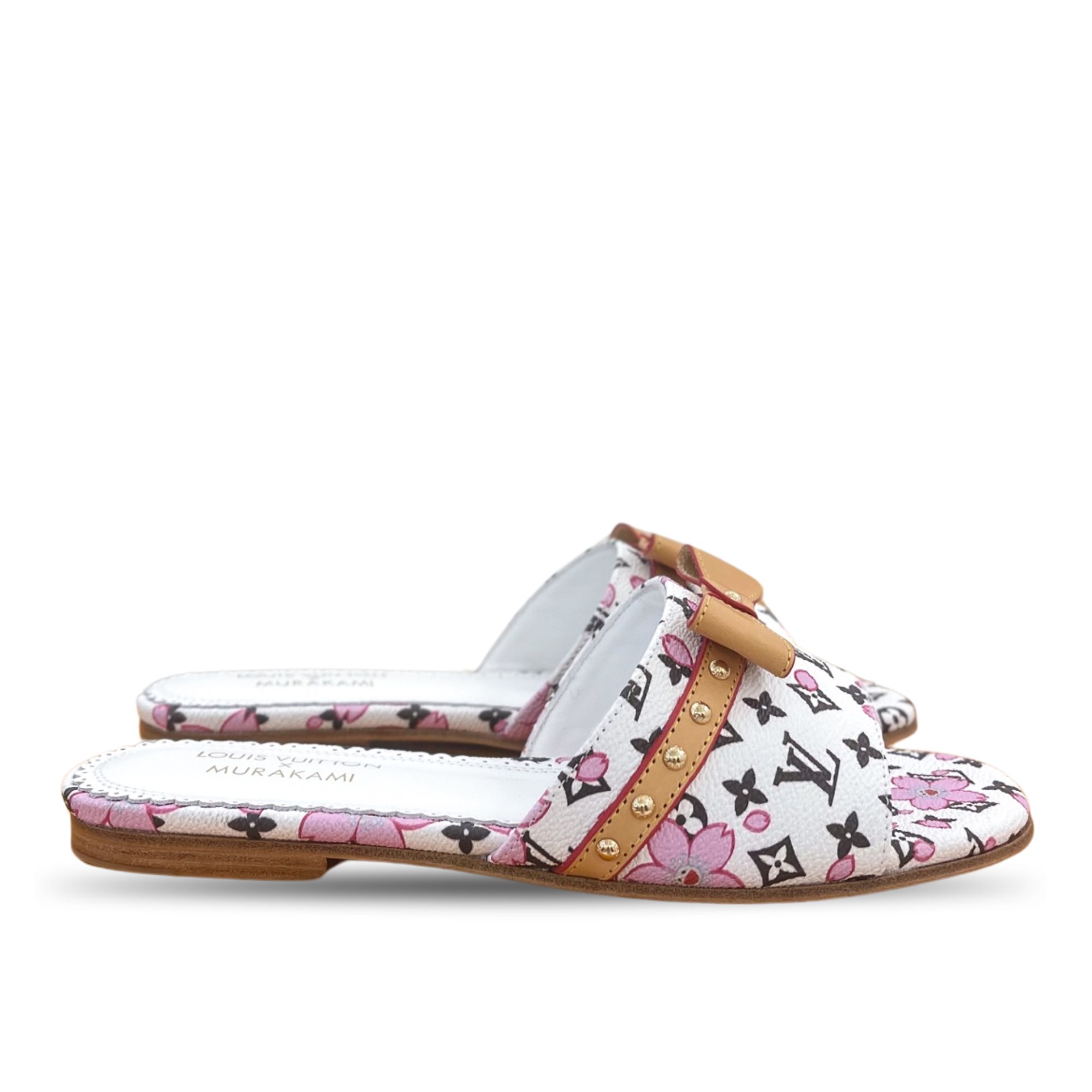 Louis Vuitton x Takashi Murakami Cherry Blossom Mule White