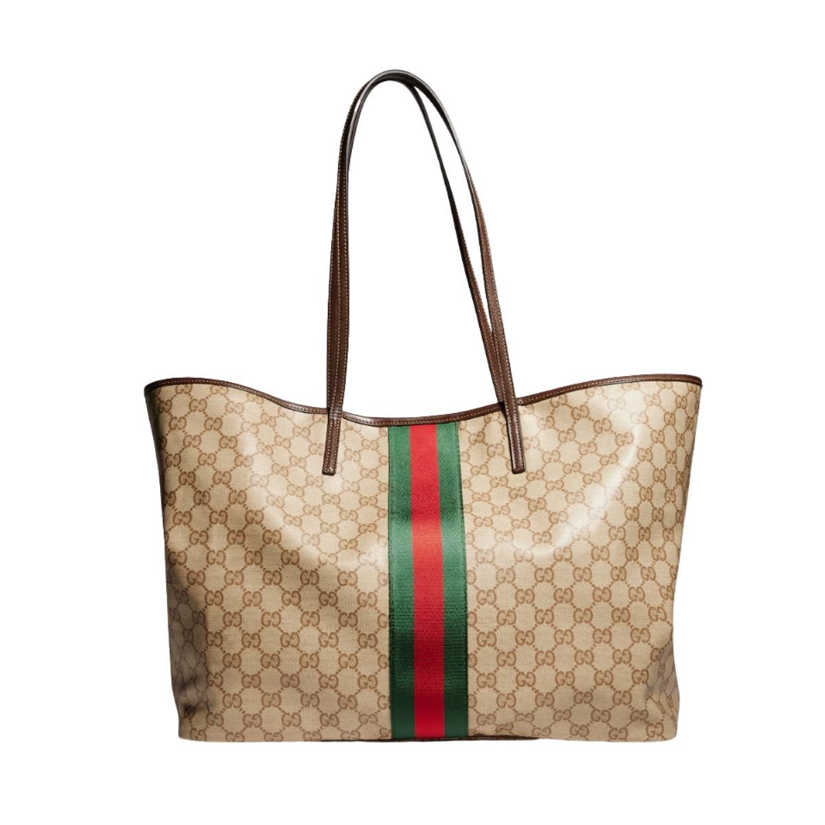 Gucci Tribeca Large Tote Bag 38cm/15in Sand And Brown GG Canvas 874745