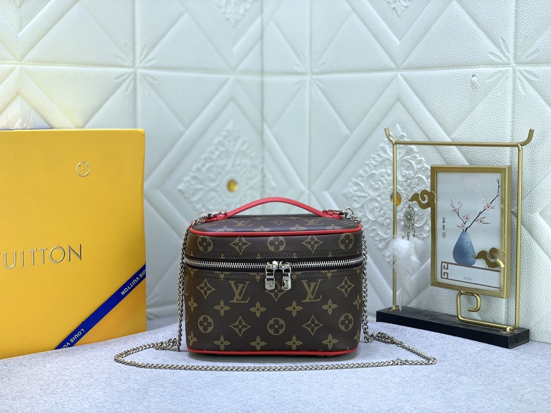 Louis Vuitton Nice Mini Monogram Canvas Red 20Cm M46766