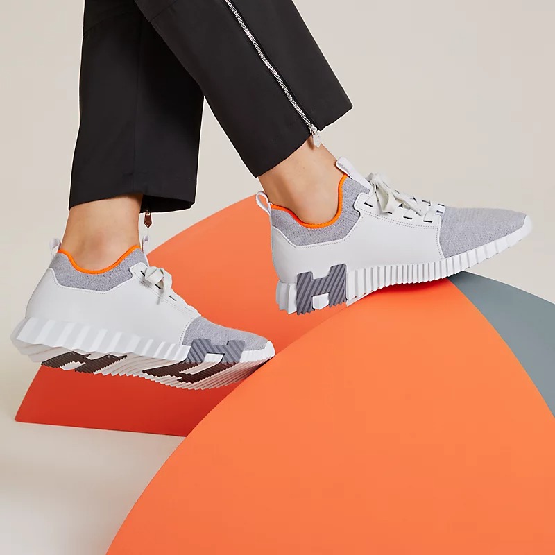HERMES DEPART SLIP-ON SNEAKER GRIS/BLANC