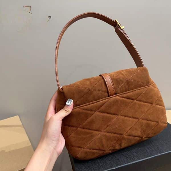 Saint Laurent Le 5 A 7 Hobo Bag Brown 27Cm