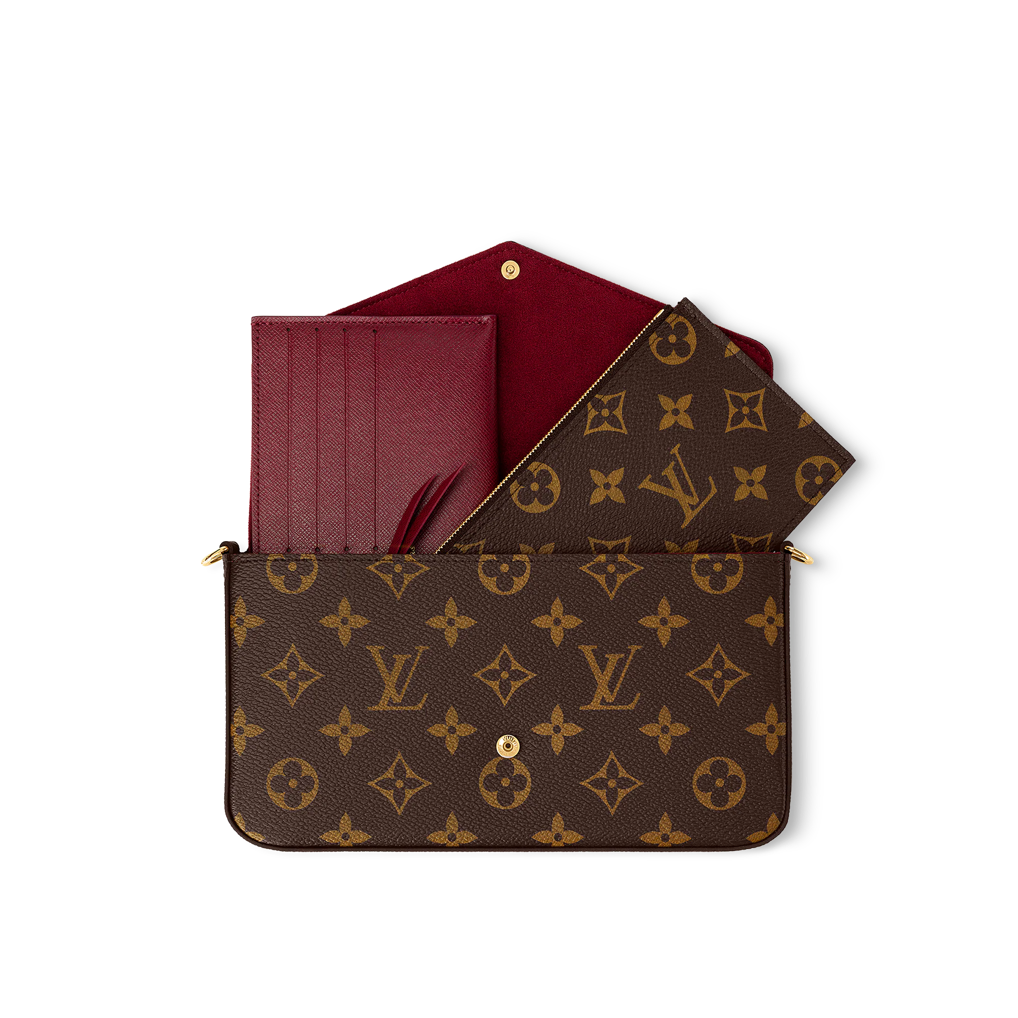 Louis Vuitton Félicie Pochette Lv Monogram Chain Bag Monogram 61276 21cm/8.3in