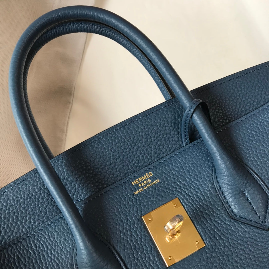 Hermes Birkin 35Cm Dark Blue Togo Leather Gold Hardware