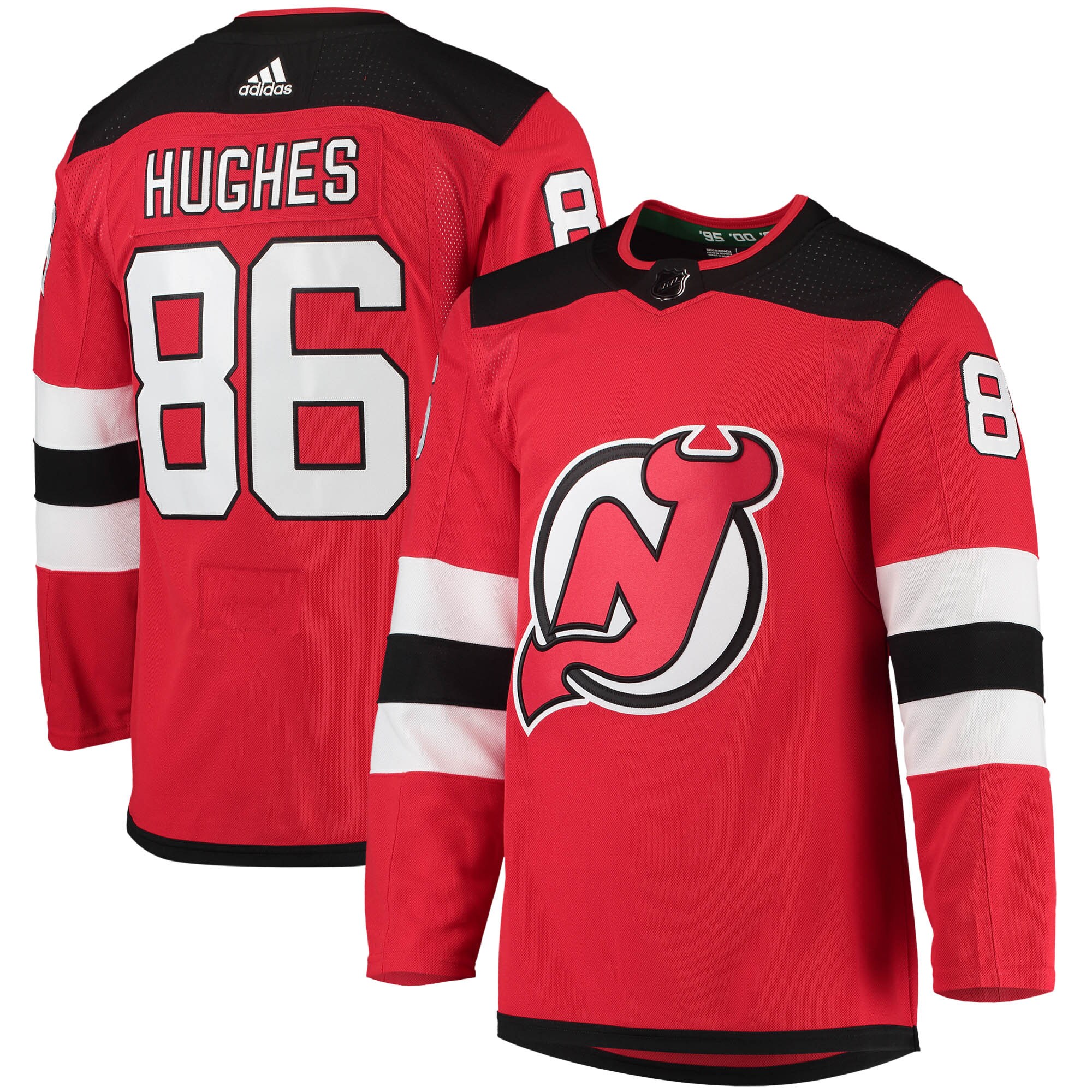 Jack Hughes New Jersey Devils adidas Home Primegreen Authentic Player Jersey – Red