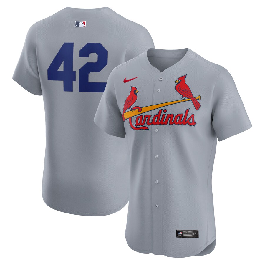 St. Louis Cardinals Road 2024 Jackie Robinson Day Elite Jersey Gray