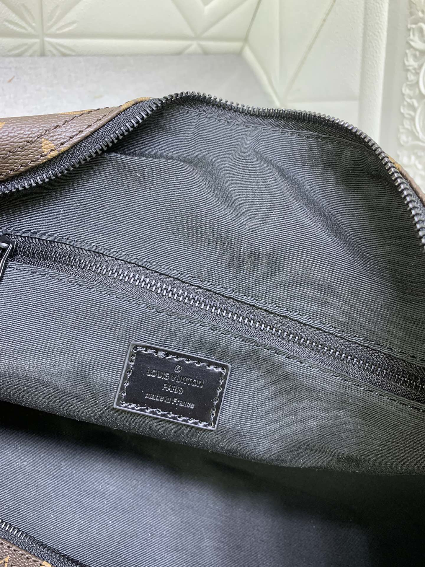 Louis Vuitton Keepall Bandoulire 50 Brown And Purple Line Macassar Canvasm46257
