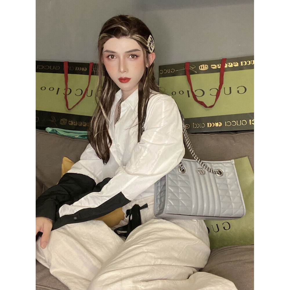 Gucci GG Marmont Small Tote Bag Grey