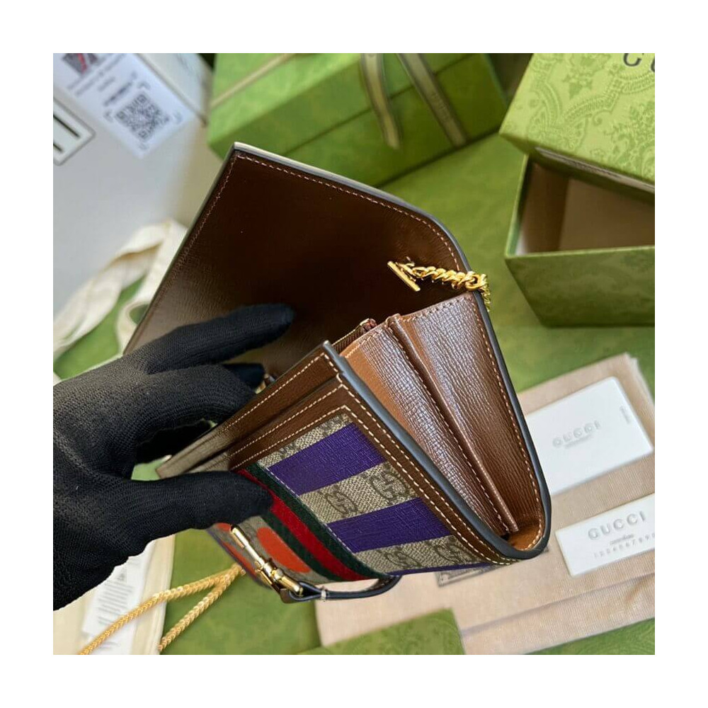 Gucci Jackie 1961 Chain Wallet With Geometric Print 19cm