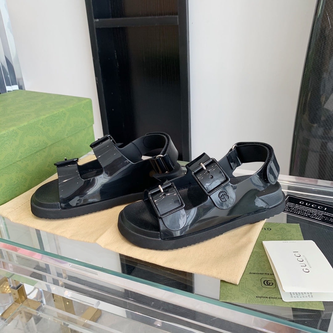 Gucci Women?S Sandal With Mini Double G ?Black 660243 J8700 1000
