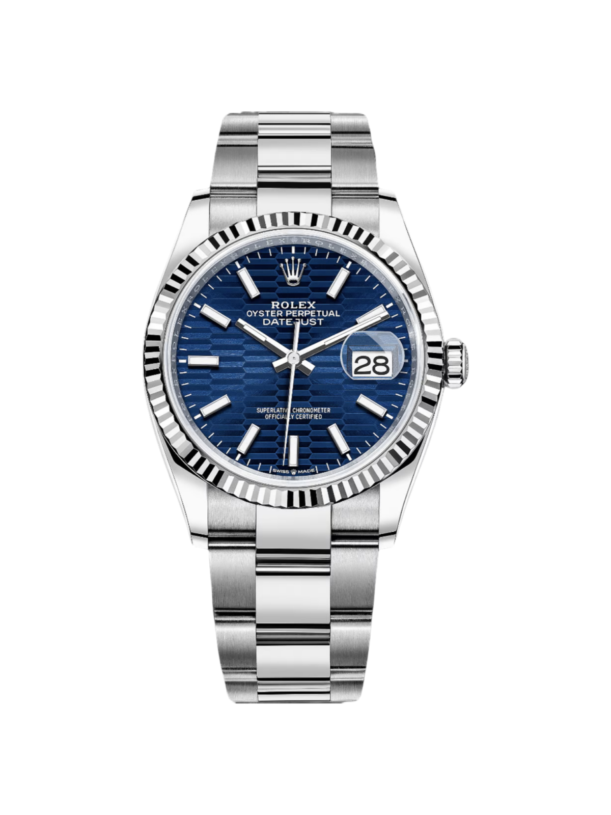 Rolex  Datejust 36mm 126234 Blue Fluted Motif Dial Jubilee Bracelet